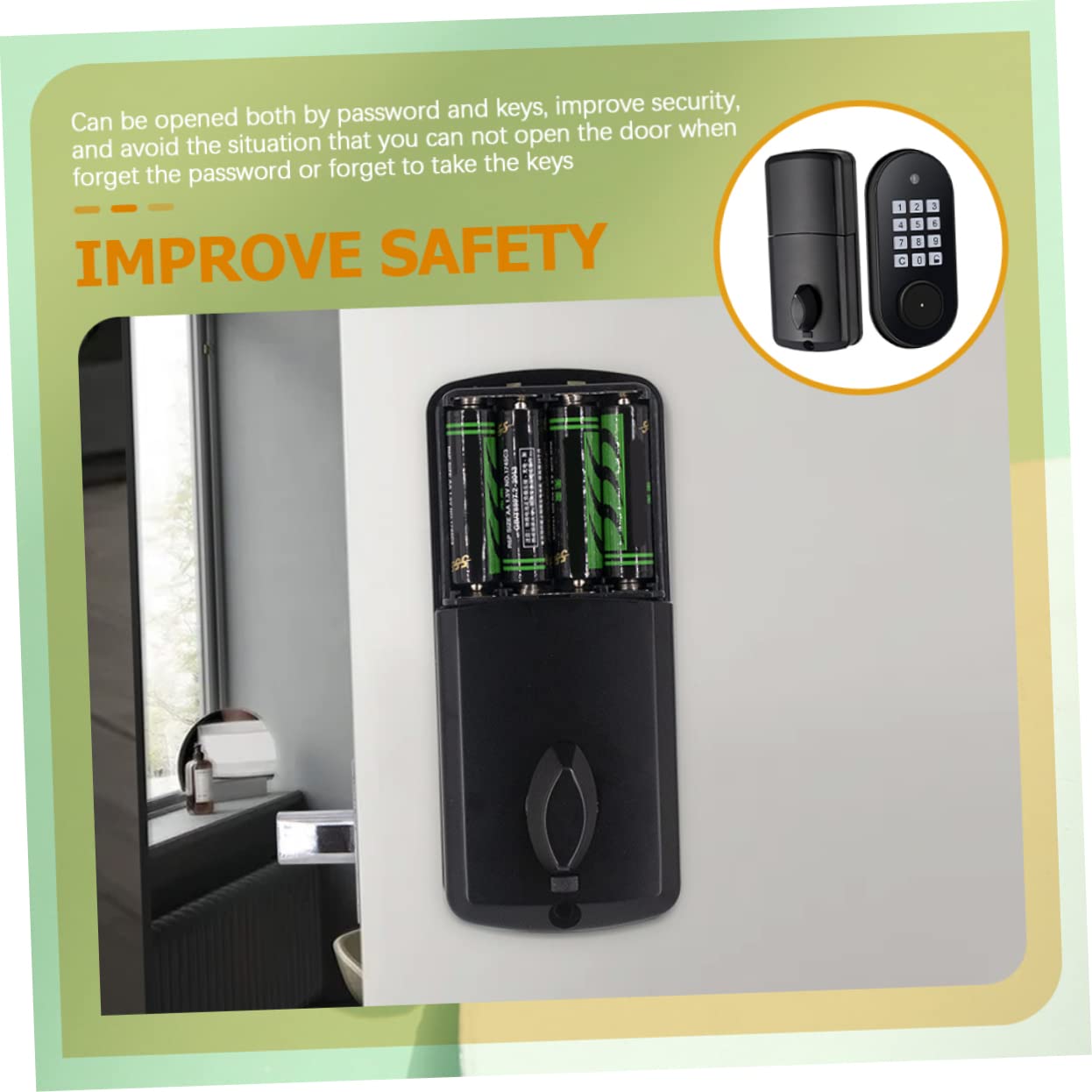 DOITOOL 1juego Cerradura Electrónica De Puerta Teclado Cerradura De Seguridad Keyless Cerrojo Instalación y Automática Por y Para Seguridad Del