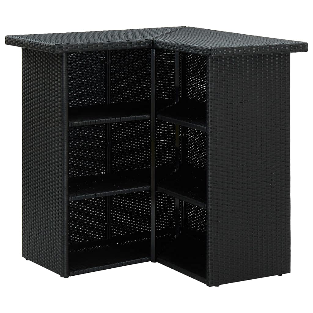 vidaXL Set da Bar da Giardino 4 pz con Cuscini in Polyrattan Nero