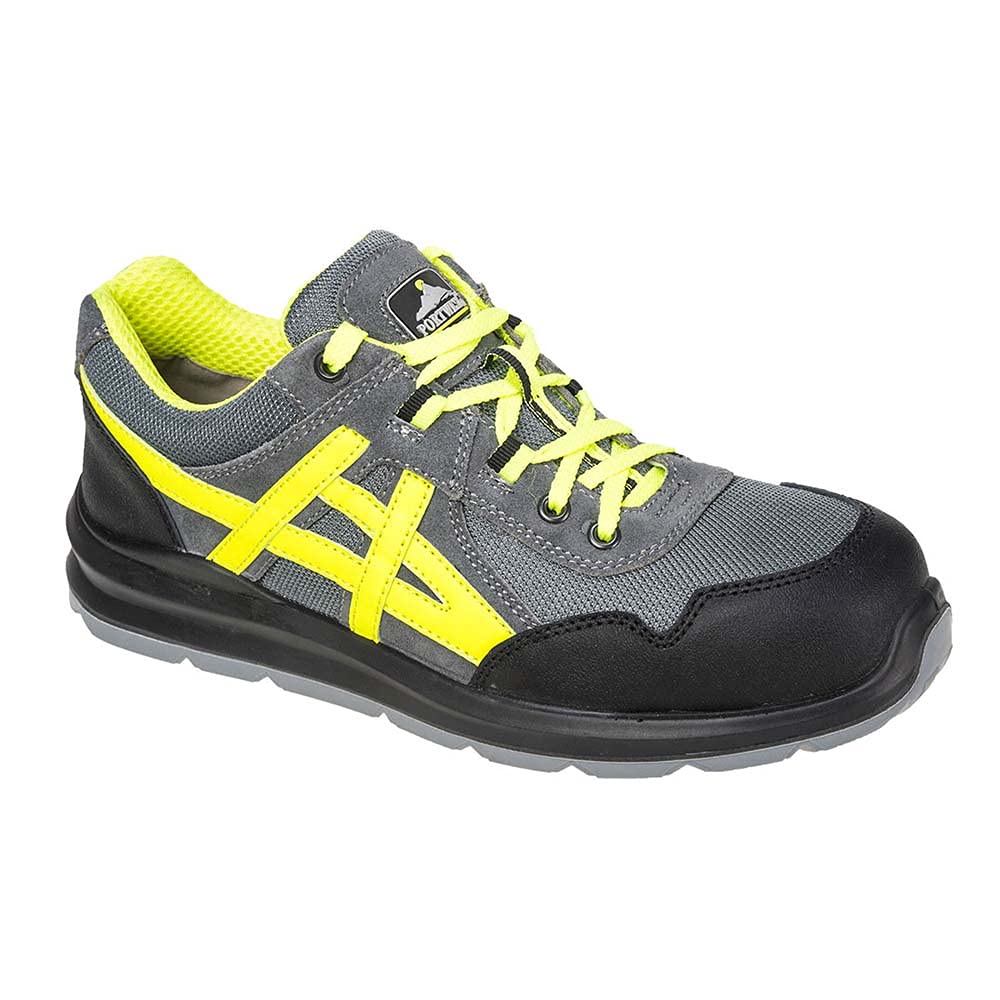 Portwest Unisex Grey / Yellow Steelite Mersey Safety Trainers