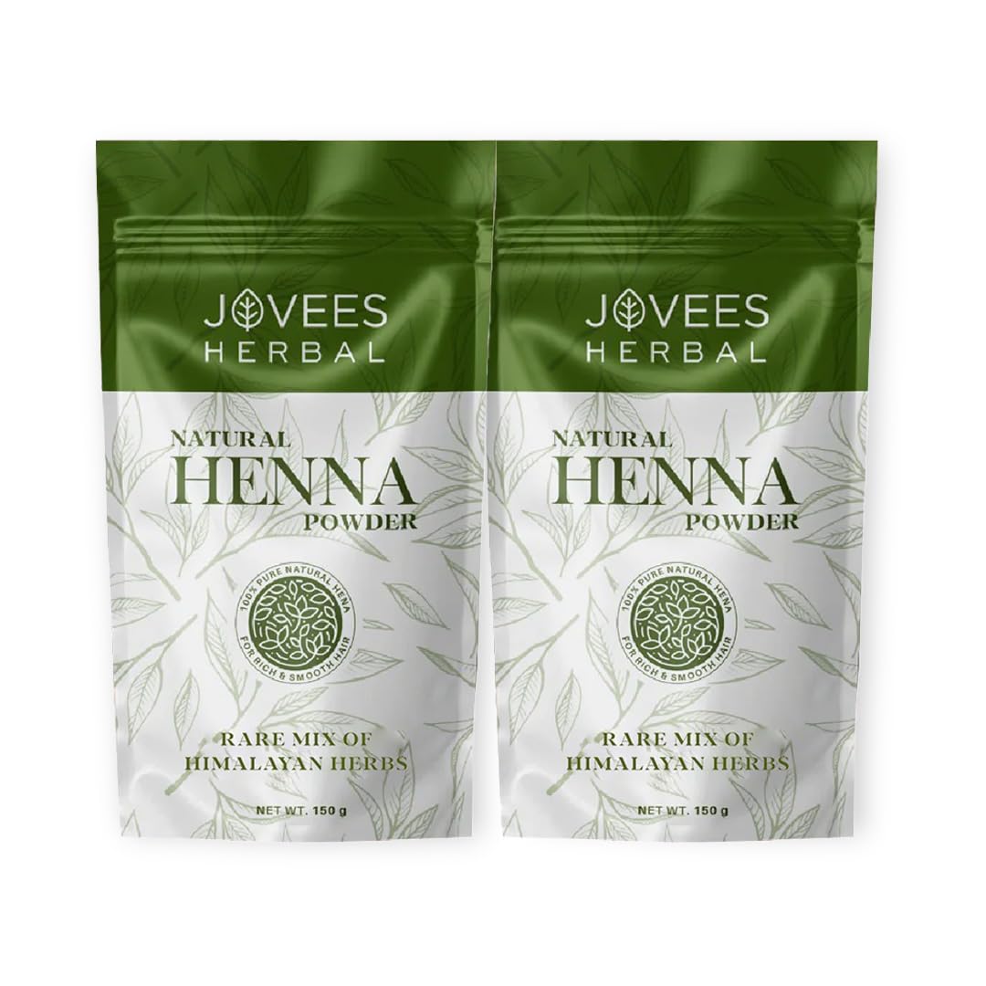 Jovees Herbal Mehandi/Henna Powder | With Amla, Shikakai & Brahmi Powder | For Extra Conditioning | Control Hair Fall & Repairs Damaged Hair 150g (pack of 2)