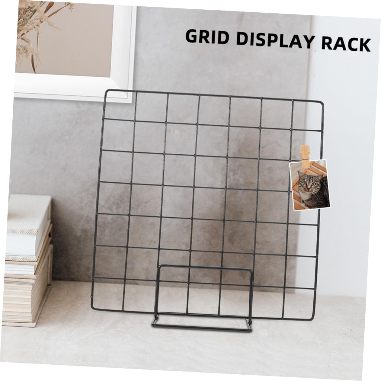 Présentoir Grille Métallique Vertical 35x35 Cm, Support Photo