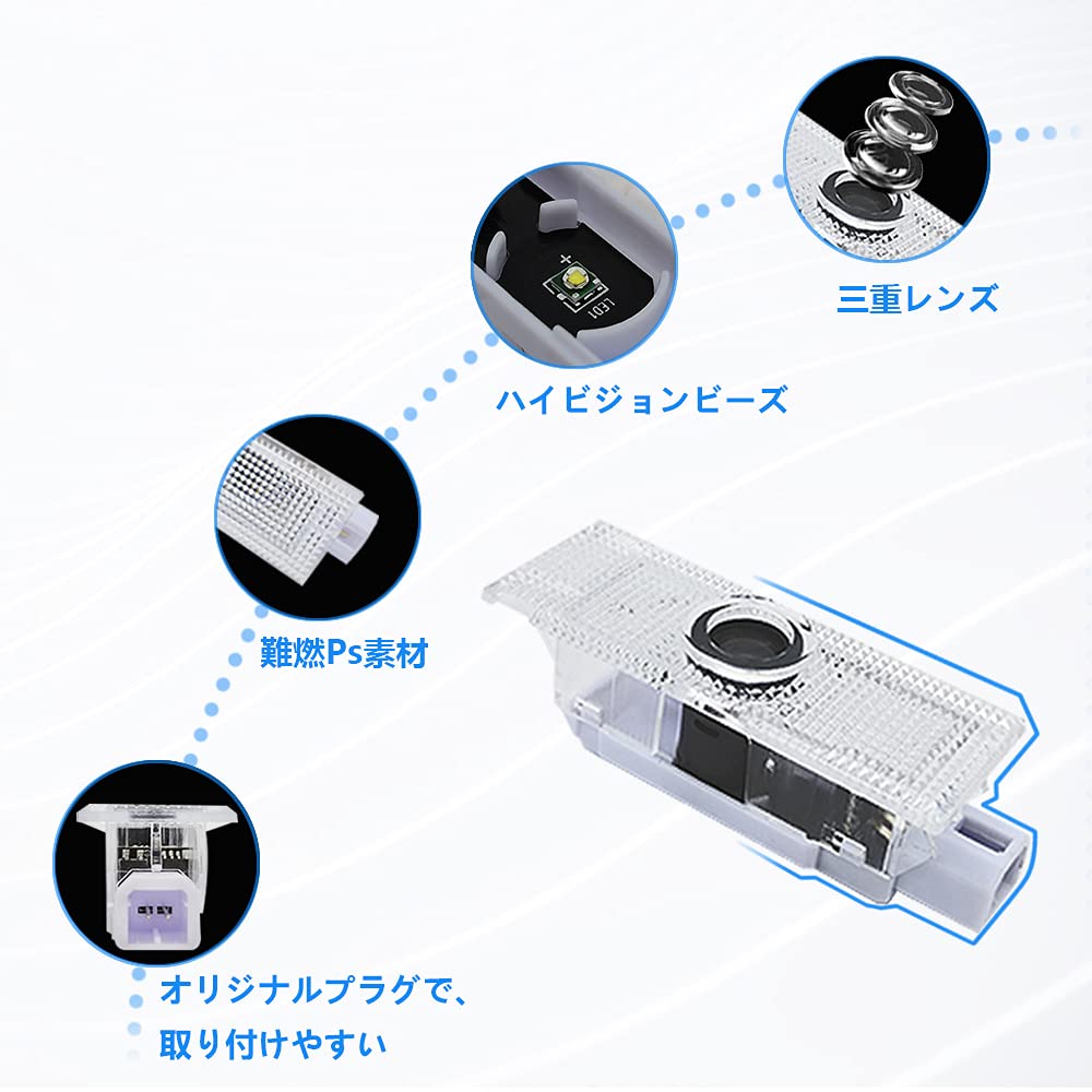 Amazon | カーテシランプ 車のドアのLEDロゴ、照明プロジェクター