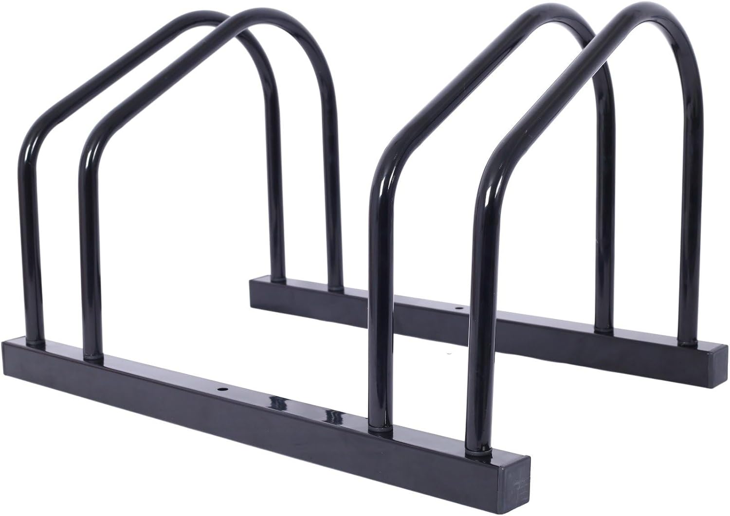 Heavy-Duty 2-Bike Floor Parking Rack Stand for Indoor/Outdoor Use, Stable Bike Organizer for Garage and Outdoor Use, Black