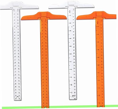 Miniatura 9 de Regla cuadrada en T transparente, regla de medición de plástico, regla de tiro con arco, regla de escala arquitectónica, regla de redacción t regla