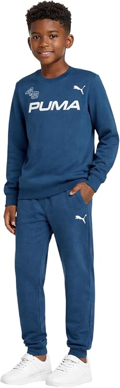 Conjunto de jogging y buzo con cuello redondo de forro polar de 2 piezas para niños (tallas 8-16) | Calor suave y acogedor, ajuste atlético cómodo, ideal para la escuela, los deportes y el juego diario, fácil de lavar a máquina.