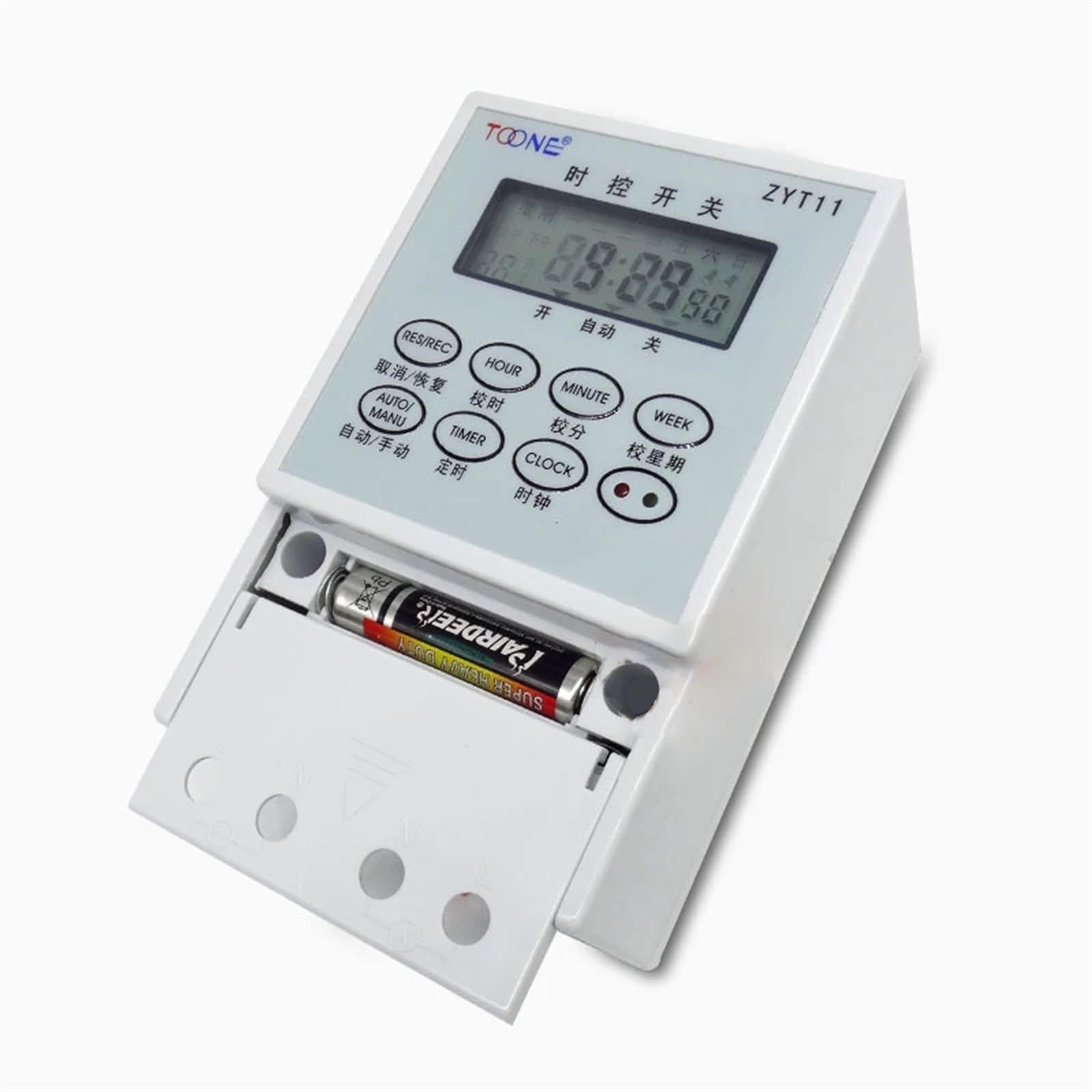 Biały przełącznik czasowy 220 V/25 A cyfrowy tygodniowy zegar ze stycznikami 1/3 kroki wyświetlacz LCD 1 min~168 h montaż na szynie DIN Blackout(Timer 9511 licznik)