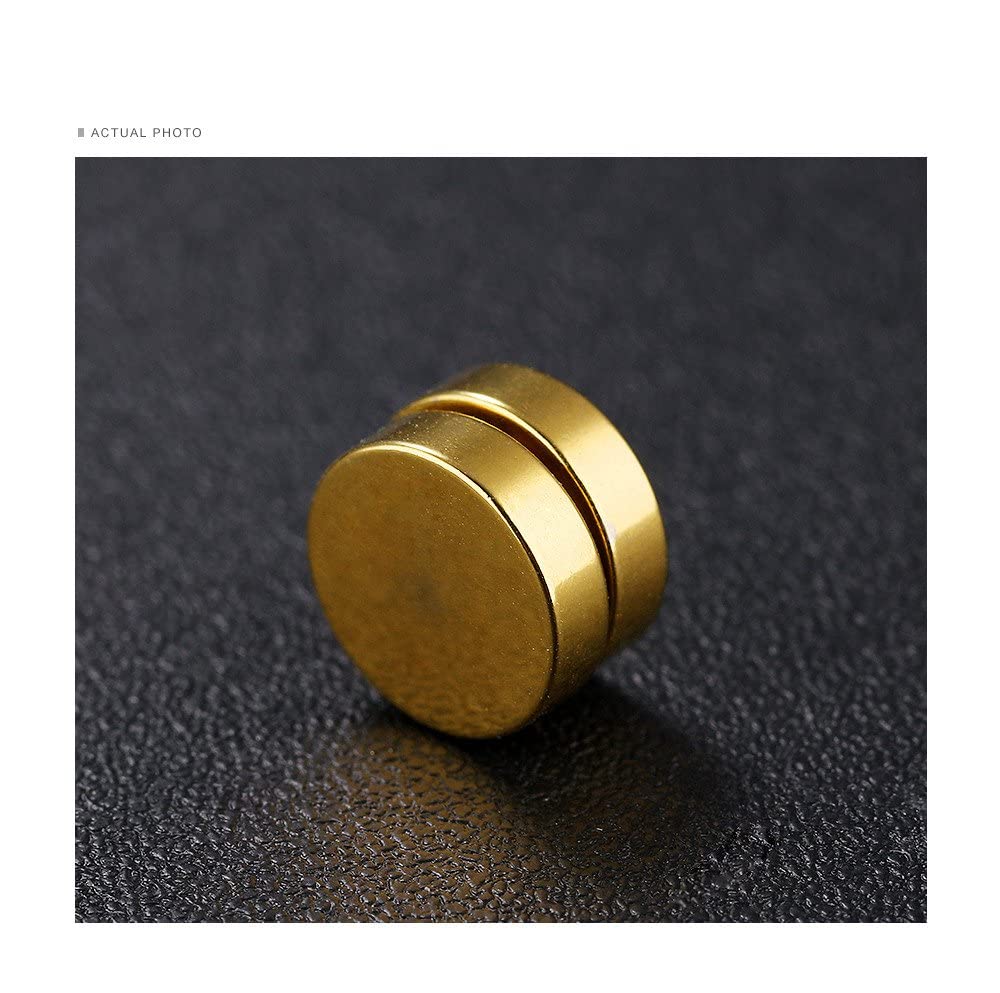 Yellow Chimes Magnetic Closure Steel by Yellow Chimes Stud Earrings for Women (Golden)(YCSSER-065BTTN-GL) 2