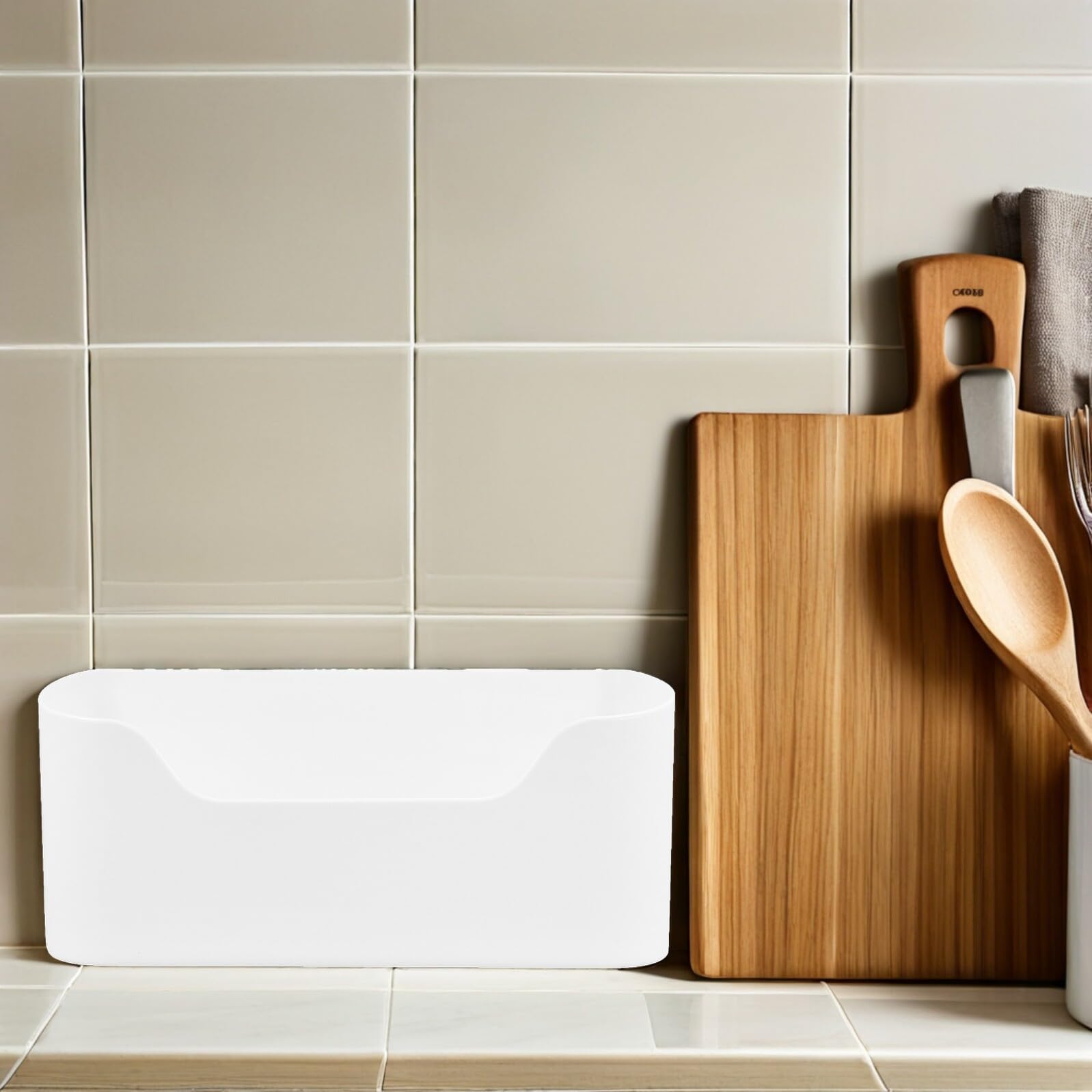 Ipetboom 4 Pezzi Organizer per Frigorifero Bianco con Mensole Laterali Adesive Scatole in Plastica Resistenti per Conservare Yogurt Frutta e Verdura Contenitori Salvaspazio per Porta Frigo