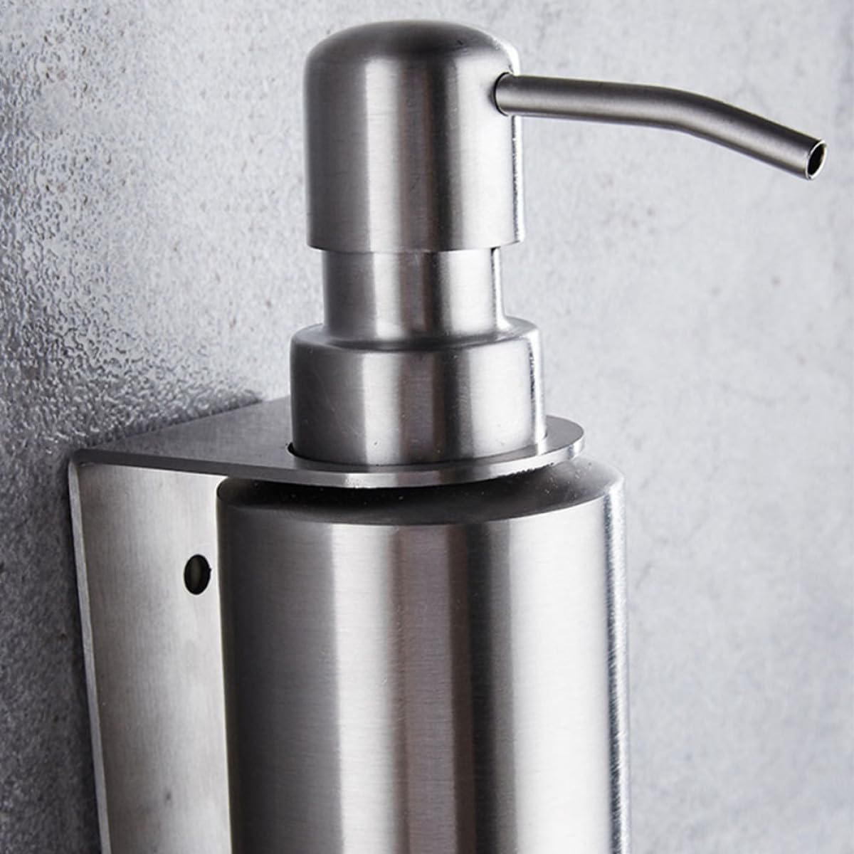 Stainless Steel Wall-Mounted Bathroom Soap Dispenser Pump, Brushed Finish Pressure Sub Bottle for Shampoo and Shower Gel, Refillable Holder for Home Shower and Washroom