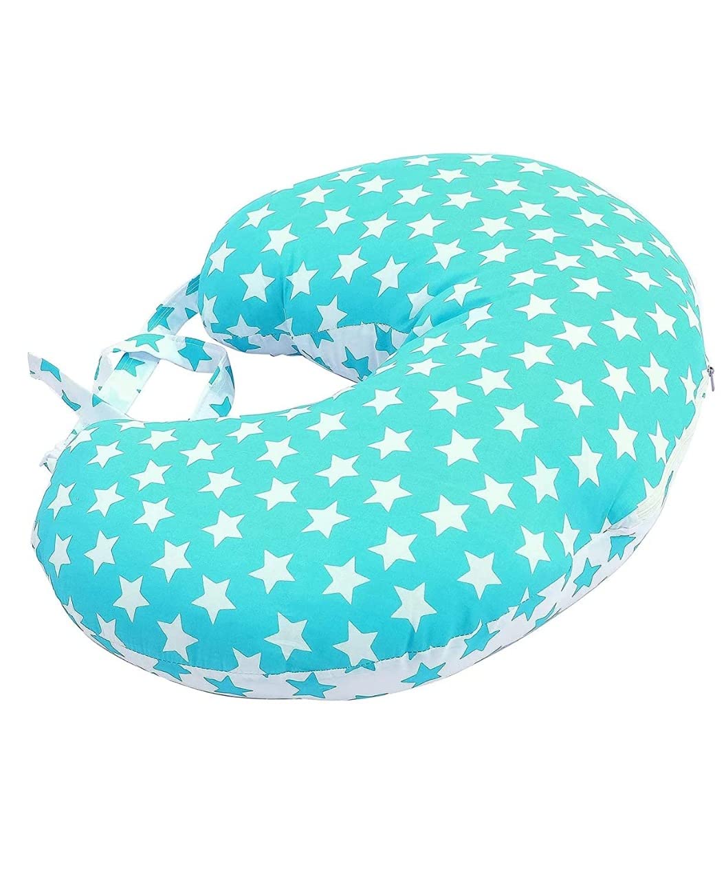 Keetato Baby Feeding Pillow | Breastfeeding Pillow | Maternity Feedingpillow | Newborn Essentials | Nursing Pillow with Belt Adjustment.(Blue Star Printed)