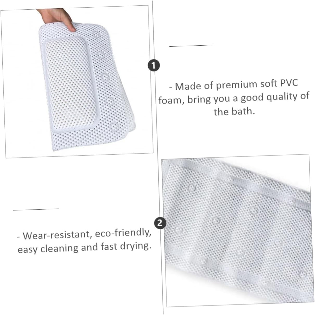 PVC Hollow Bathtub Pad Non Suction Cups Bath Mat Adult Non-Slip Shower Mat Tub