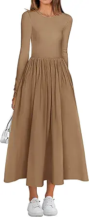 BTFBM Casual Long Sleeve Dresses Spring Dresses 2025 Wedding Guest Dress Midi Dress Flowy Bohemian Long Dress