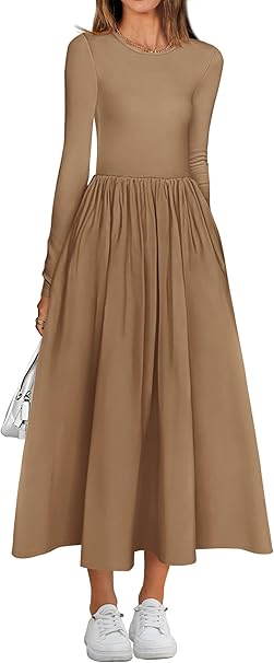 BTFBM Casual Long Sleeve Dresses Spring Dresses 2025 Wedding Guest Dress Midi Dress Flowy Bohemian Long Dress