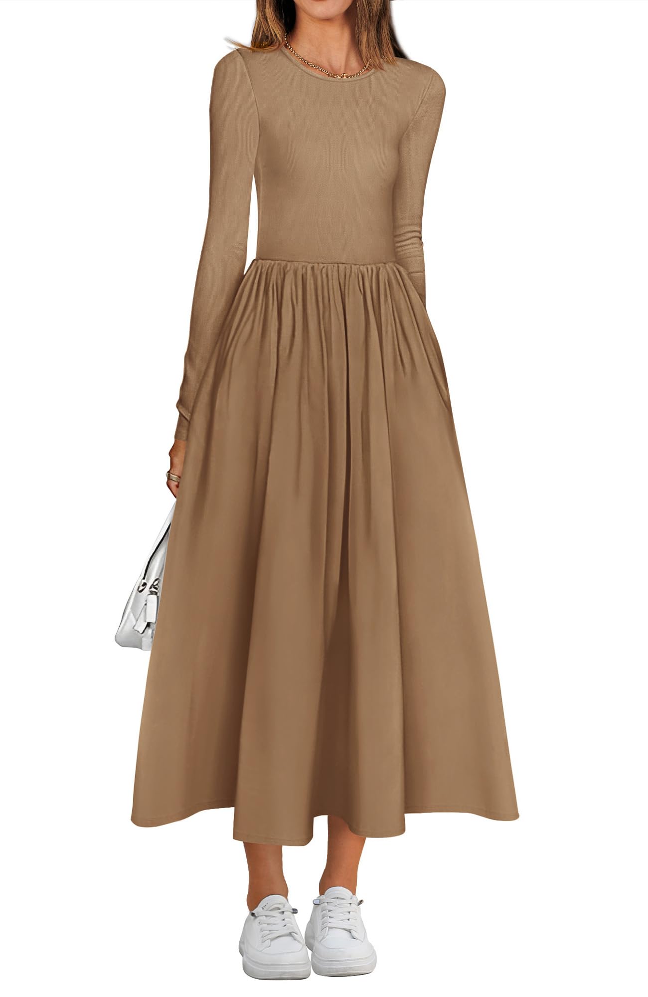BTFBM Casual Long Sleeve Dresses Spring Dresses 2025 Wedding Guest Dress Midi Dress Flowy Bohemian Long Dress