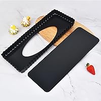 Vista 8 de Tosnail Paquete de 2 sartenes antiadherentes de 14 x 5.75 pulgadas con parte inferior extraíble rectangular para hornear pasteles