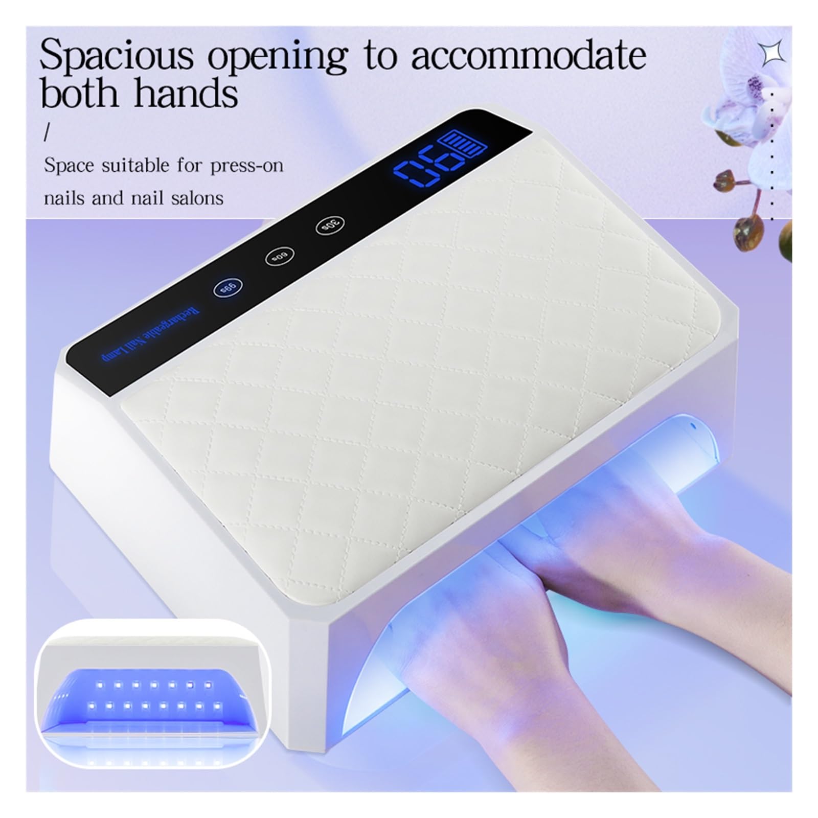 Lampa UV do paznokci, Lampa LED UV do paznokci Bezprzewodowa 178 W Led Lampa UV do paznokci Bezprzewodowa ładowalna Profesjonalna lampa LED do paznokci Poduszka żelowa do manicure Lekki lakier do pazn