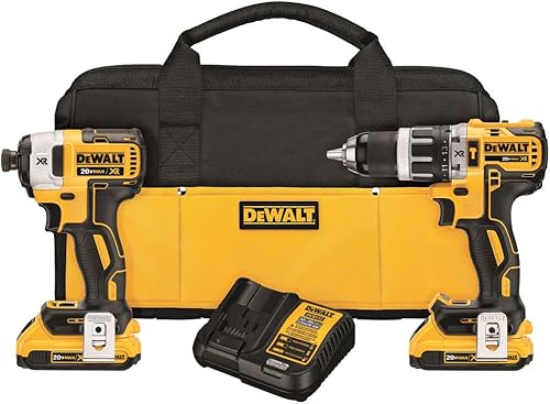 Miniatura 1 de DEWALT Kit combinado de destornillador de impacto sin escobillas y martillo de 20 V MAX XR, compacto 2.0 Ah (DCK287D2) con DEWALT DWA2T40IR IMPACT
