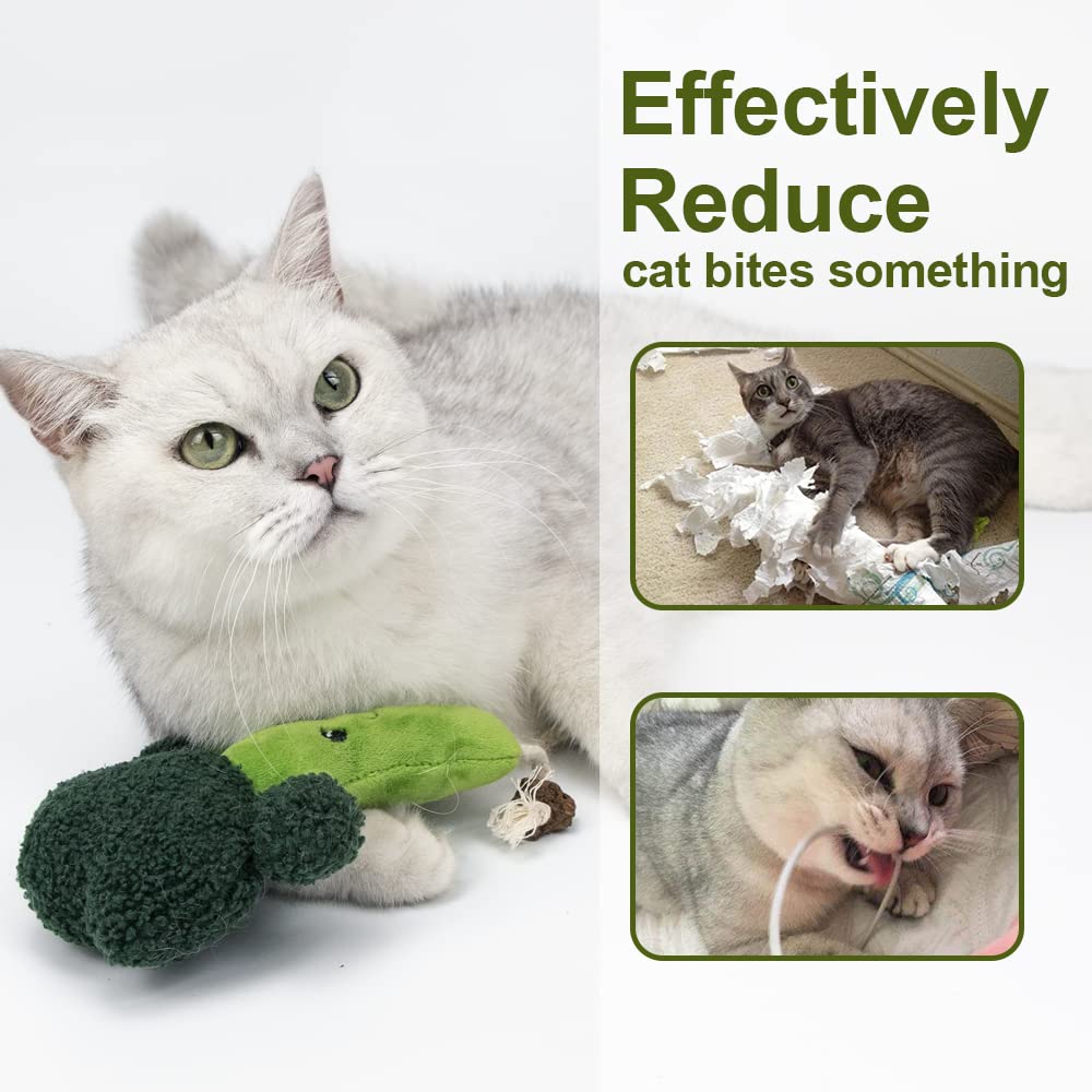 Juguete de peluche masticable para interior con hierba gatera de peluche calmante para gatitos separación, ansiedad, dentición de gato, juguete interactivo antimordeduras, juguete orgánico para