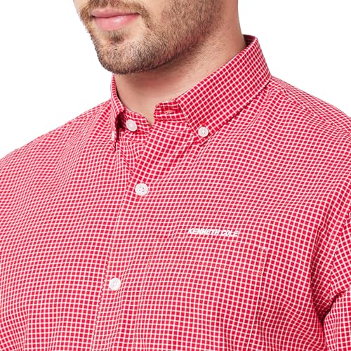 Image of KENNETH COLE New York Mens Slim Fit Cotton Spread Collar Long Sleeve Patch Pocket at Chest Casual Shirt