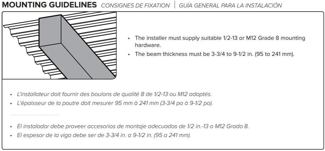 Big Ass Fans Solid Beam L Bracket Escutcheon Combo Mounting Kit for Commercial Ceiling Fans (Essence and e-Series), Indoor or Outdoor, Installation Instructions Included