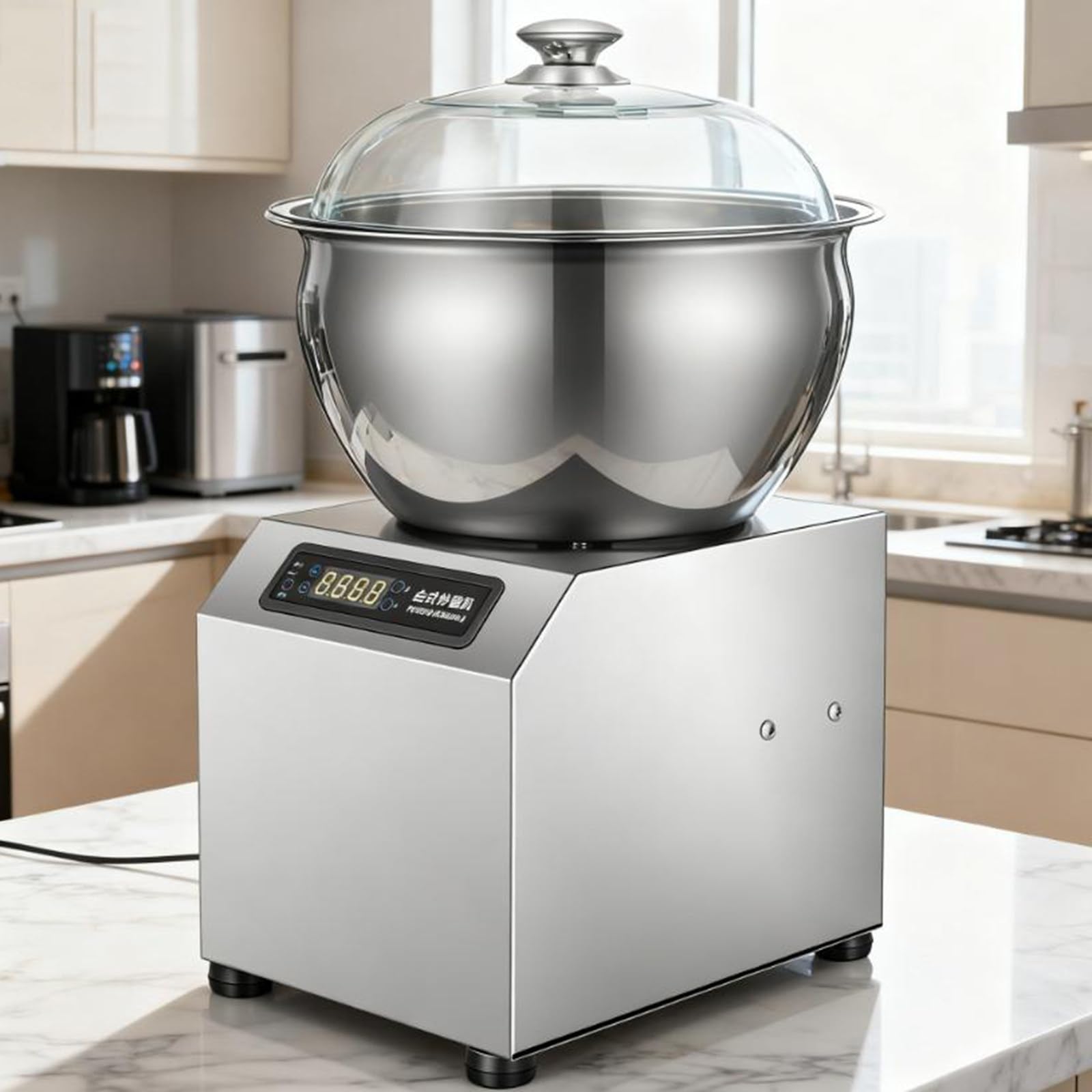 Elektrische Teigknetmaschine, 1800 W, doppelt rotierende Teigknetmaschine, 5 kg/8 kg Fassungsvermögen, doppelt rotierende Teigknetmaschine für Mehl-, Brot- und Pizzateig Teig 8Kg