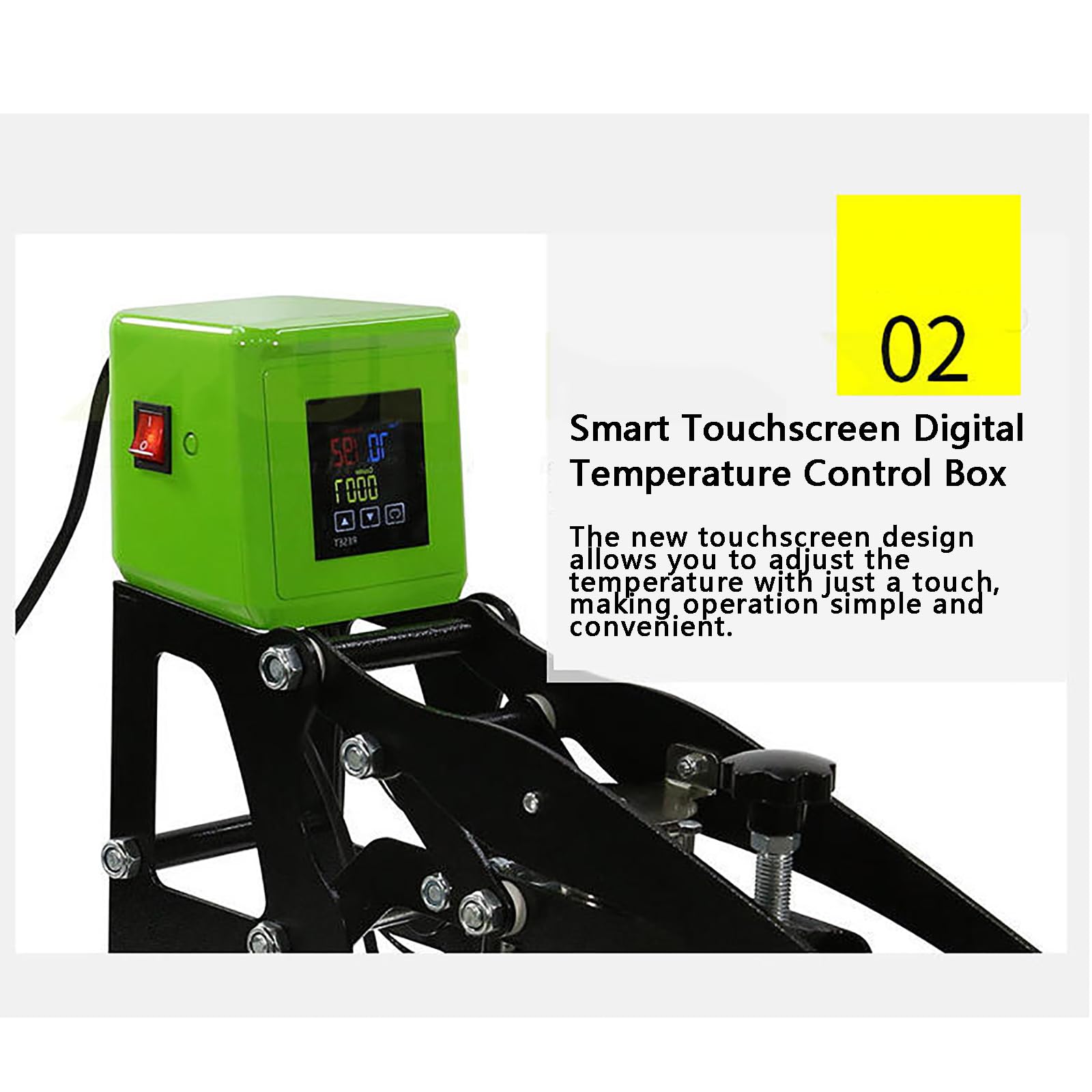 Pressa di calore con controller LED, apertura automatica, timer 0-999 secondi per cappelli, trasferimento efficiente per magliette, cappelli e altri tessuti