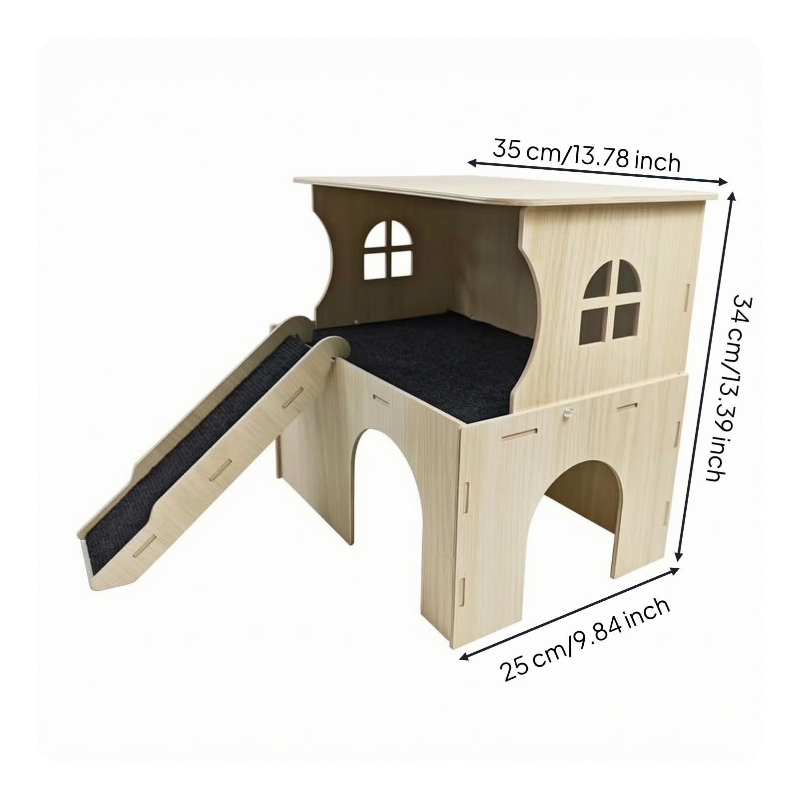 Colcolo Mehrstöckig Mehrkammerhaus mit Rampe | weiches Liegekissen, Hamsterhaus mit Stockwerke, aus, Kleintierhaus Kissen, für Freigehege, Hamster