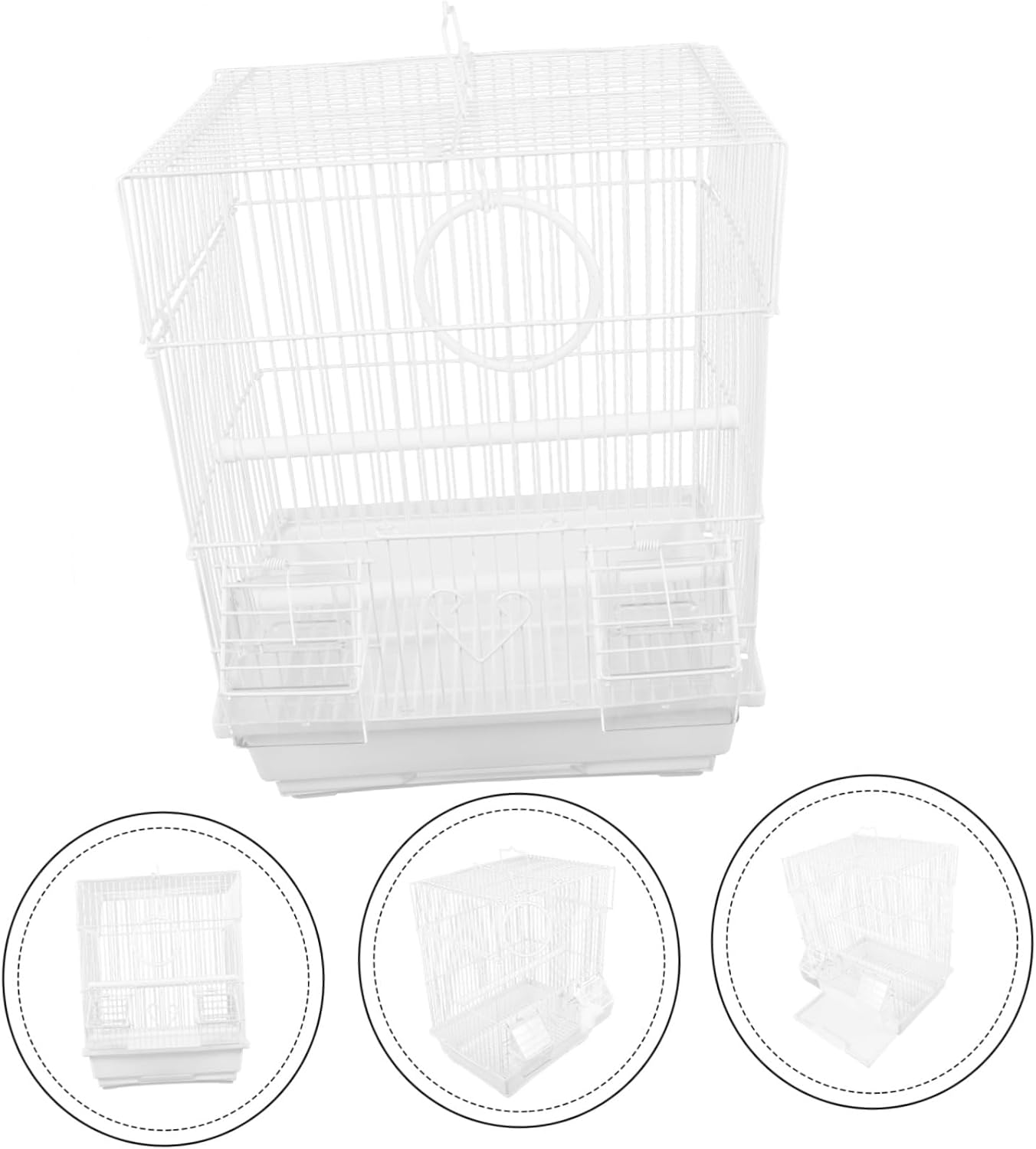SUPVOX 1set Portable Metal Bird Carrier Cage for Parrots Wire Design for Finches and Jade Birds Stylish Home Decor Birdcage for Convenient Travel