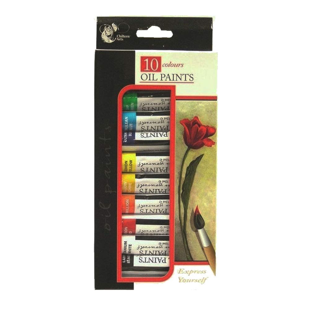 Chiltern Arts 10 Oil Paints in Colours 10 x 12ML Colour Paint Set.