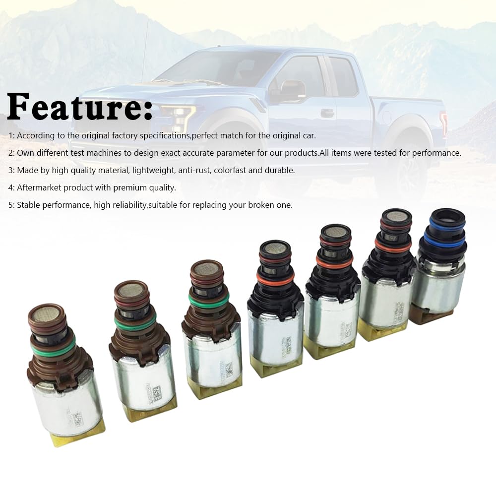 Topteng 7PCS 6R80 Transmission Valve Body Solenoid Kit passend für Ford Expedition 2009-, Navigator 2009-, Ranger 2.2L 3.2L 2011-, Transit 2015-