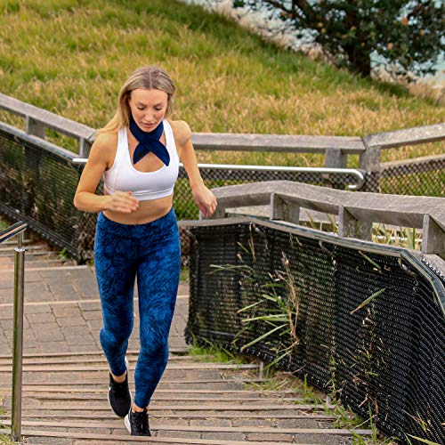 Tie Chilly Ice Cool Neck Cooler Bandana, with 2 Smartice Cooling Strips, Enabling prolonged Cool Comfort at Home, Work or Play. (Navy with Logo)