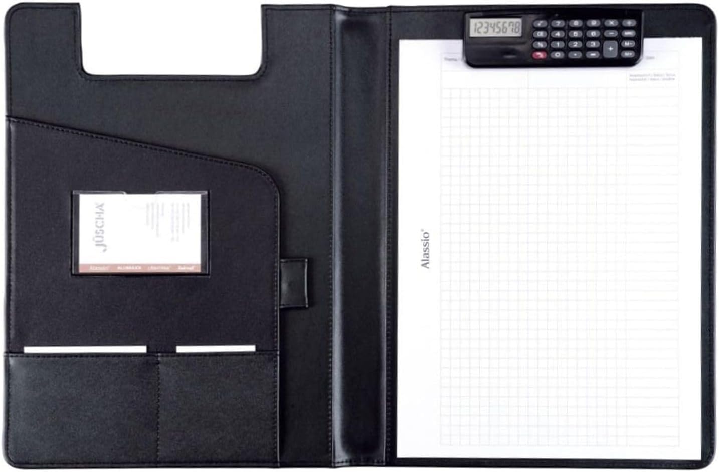 Alassio 31500 Conference Folder with Calculator Clip A4 32.5 x 24 x 2 cm Black
