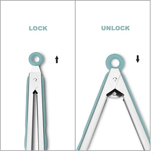 Miniatura 8 de Tornos de barbacoa de acero inoxidable 304 de alta calidad, pinzas de cocina antiadherentes resistentes para barbacoa, 9 pulgadas y 12 pulgadas,