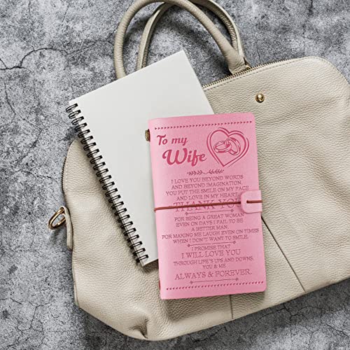 Beaugift Gifts For Wife, Wife Gifts From Husband To My Wife Birthday Gift Ideas Leather Journal + Keychain + Wallet Card, Wife Gifts Anniversary Wedding Romantic Gifts For Her, Birthday Gifts For Wife #TOP6