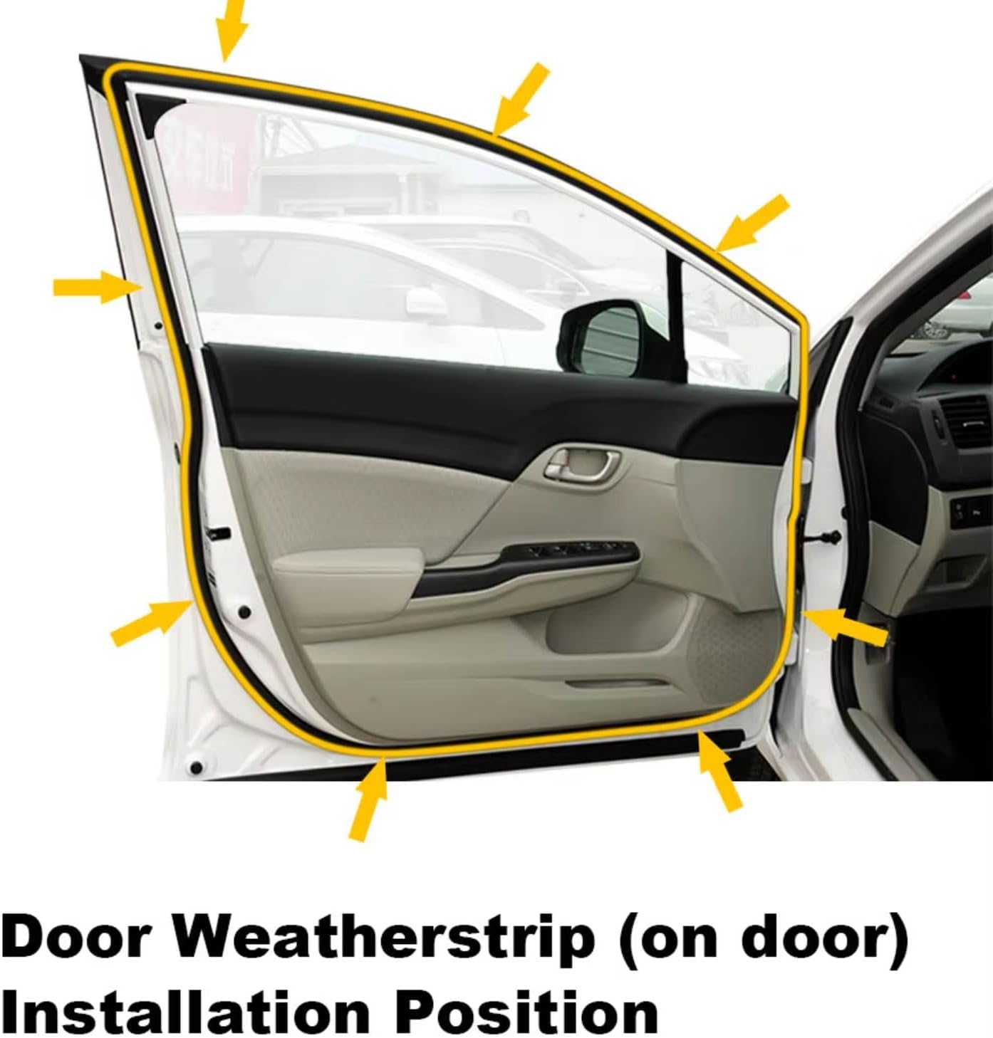 Car Door Weather Stripping for Honda Accord 1998-2002 - Car Door Seal Rubber Exact Fit Weatherstrip for Wind Noise Reduction, Front Right 72310-S84-A01