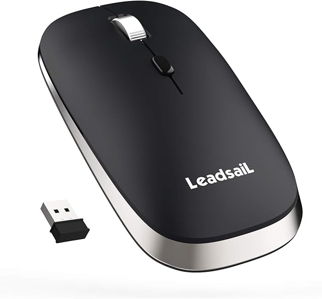 Wireless Mouse for Laptop Silent Cordless 2.4G USB Slim Mouse Wireless Optical Ambidextrous Computer Mobile Mouse, 1600DPI with 3 Adjustable Levels for Windows 10/8/7/XP/Mac/Macbook Pro/Air/HP/Lenovo