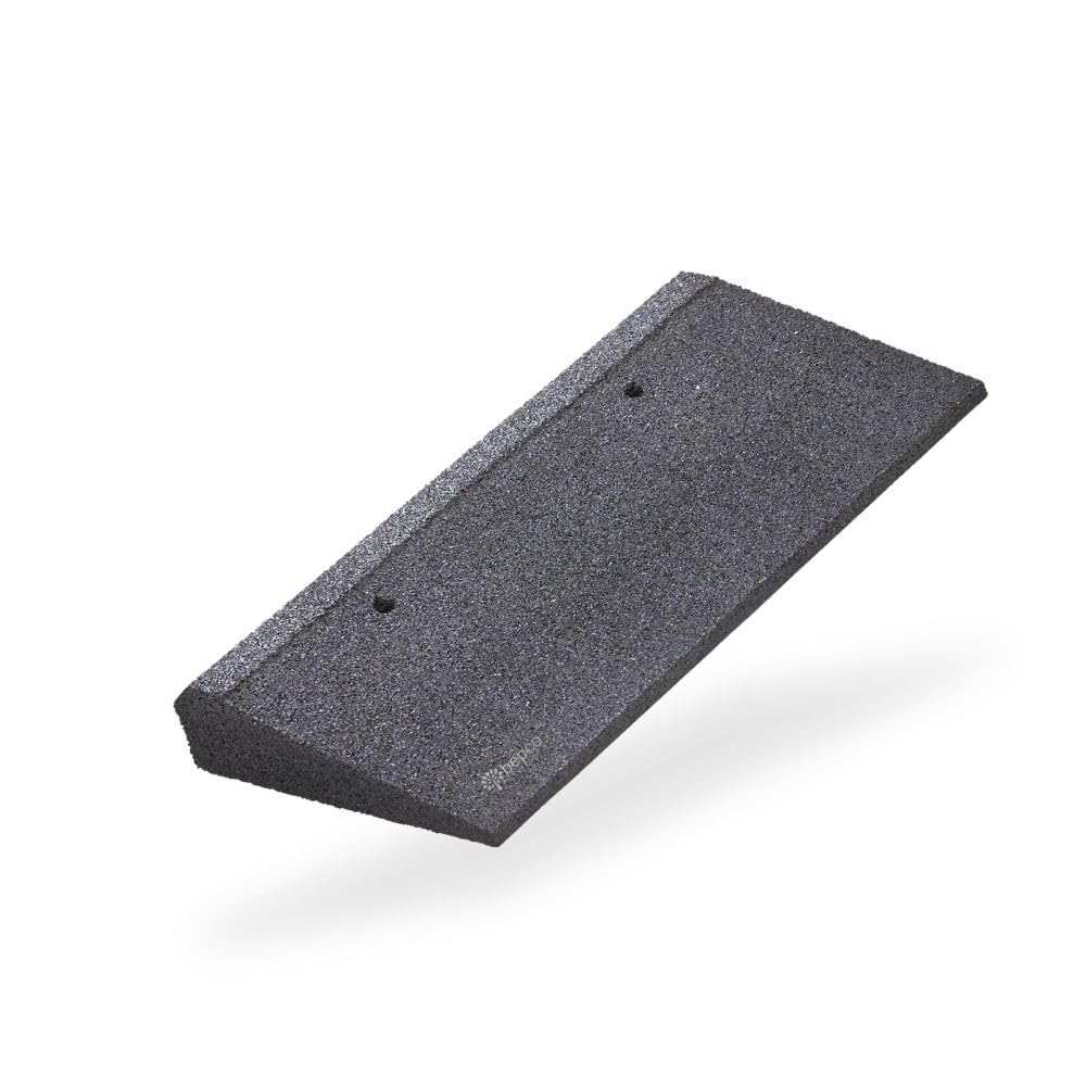 bepco Bordsteinkanten-Rampe, LxBxH: 50 x 25 x 6 cm aus Gummi (schwarz) Auffahrrampe,Türschwellenrampe, mit eingelagerten Unterlegscheiben zur Befestigung