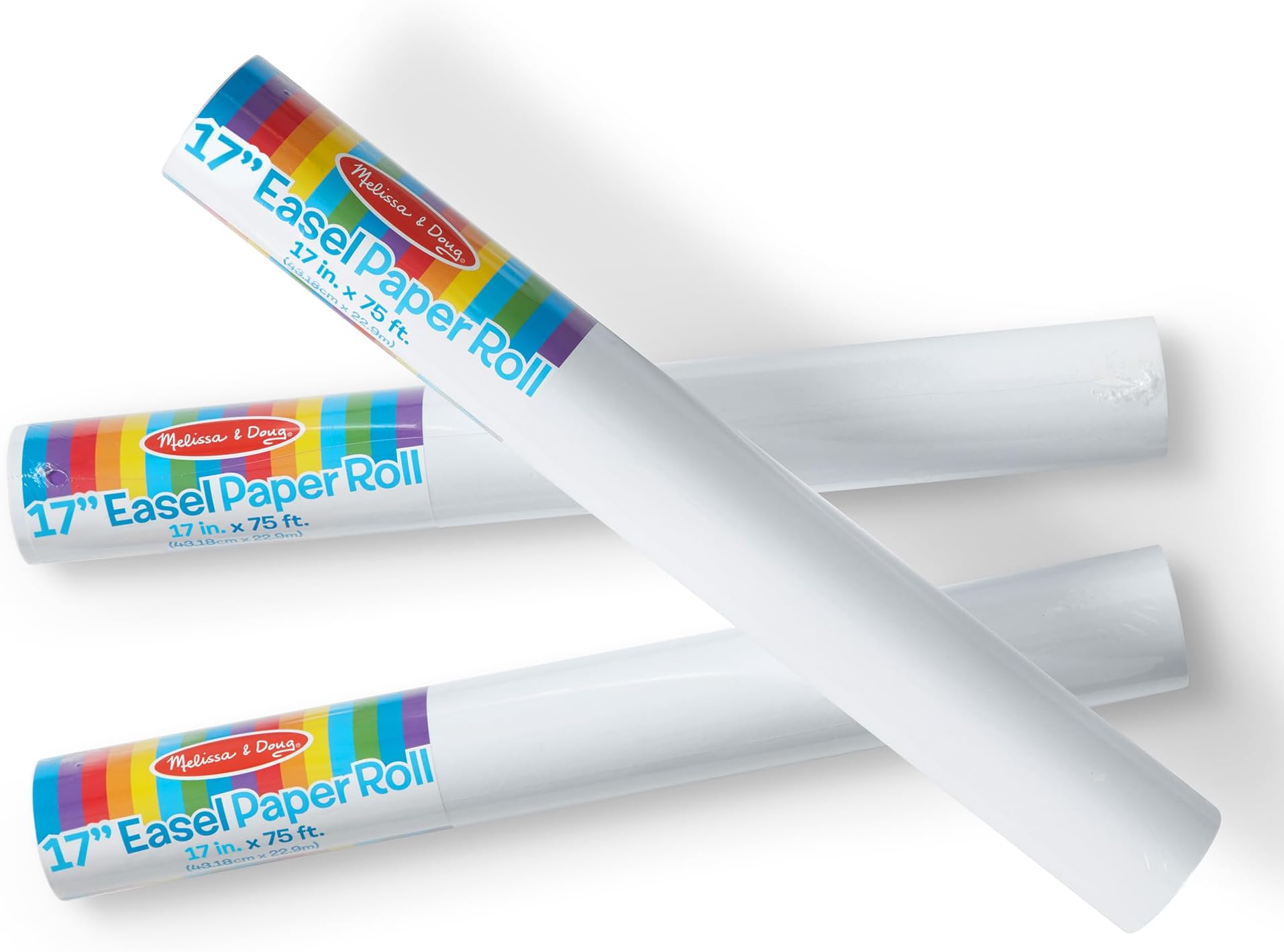 Melissa & Doug Deluxe Easel Paper Roll Replacement (17 inches x 75 feet) - 3-Pack - FSC Certified