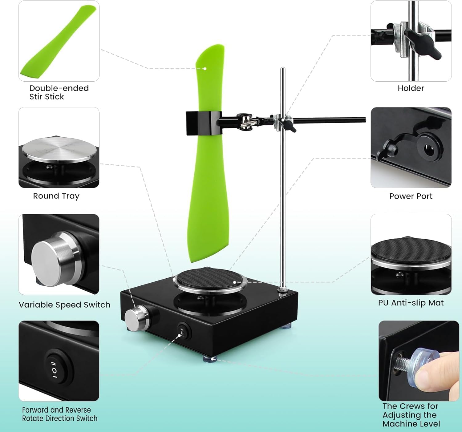 Electric Epoxy Stirrer Machine for Large Capacity Stirring - Resin Mixer, Designed to Mix Resin, a Hands-Free Mixing Tool that operates at 120 RPM