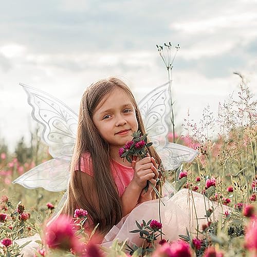 Vista 5 de On-Airstore Fairy Wings Costume Organza Angel Butterfly Wings for Women Girls Dress-up Accessories Christmas Cosplay Costume