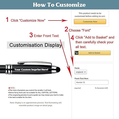 Miniatura 5 de Ancolo Bolígrafos de negocios personalizados, mensaje publicitario personalizado, nombre del equipo grabado, número de teléfono, eslogan perfecto