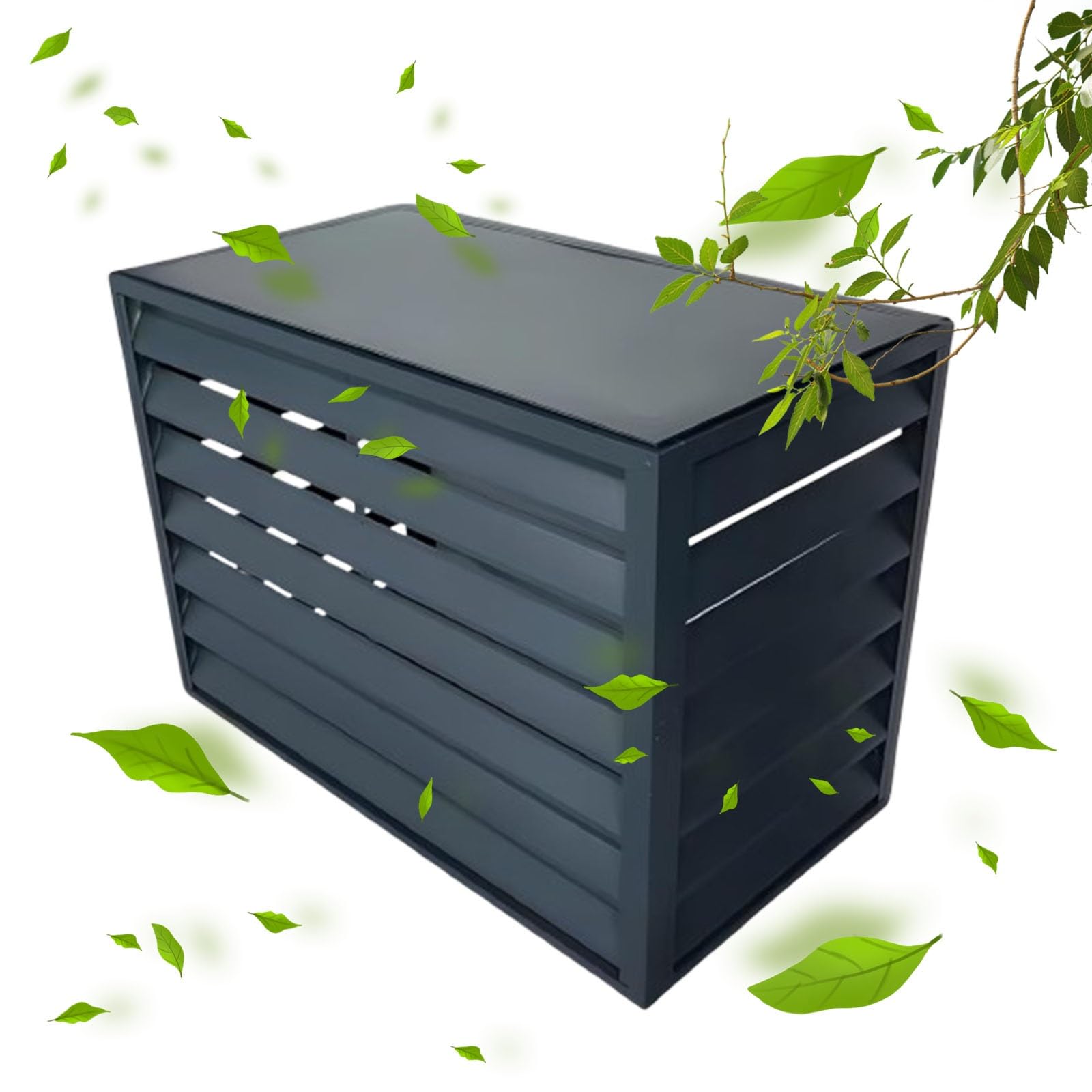 QYMYOZ Outdoor Fence - 4 Panel Air Conditioner Cover, Gray, 100cm - Versatile Plant Stand & Anti-Theft Solution for Gardens and Patios