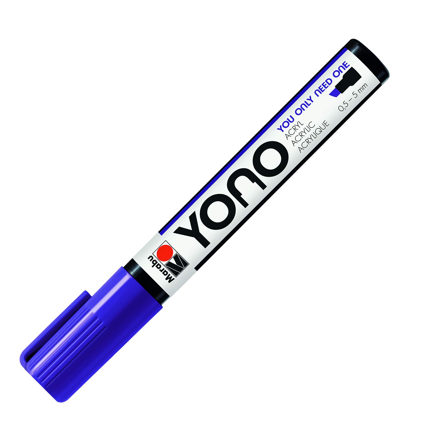 Marabu Yono Marker Pen, Chisel Tip, (0.5-5mm), Violet, (251), Single Pen, Works On Any Surface, Metal, Glass, Wood, Fabric