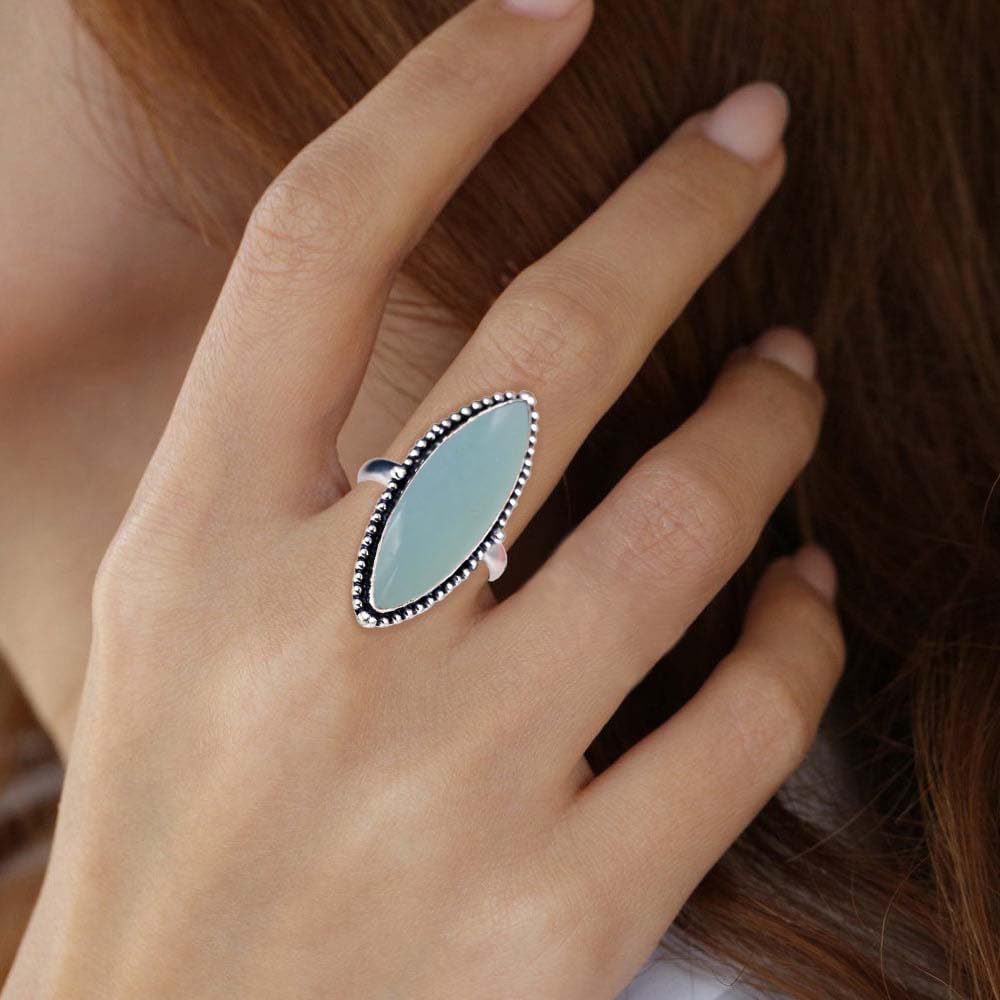 Marquise Large Shape Purple Green Doublet Opal Ring Overlay Silver Ring Simple Classy Handmade Opal Jewelry Love Promise For Women Ring Present Wedding Gift For Her