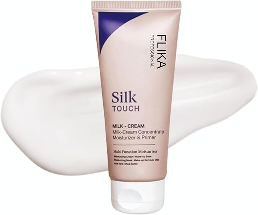 FLiKA Silk Touch 3 in 1 Moisturizer and Primer for Face | Hydrating, Lightweight, Long-Lasting | Pore Minimizer | Dermatol...