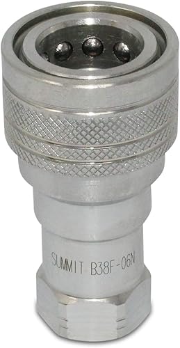 Miniatura 6 de Summit Hydraulics Juego de acoplamiento/acoplador hidráulico de desconexión rápida NPT ISO 7241-B de 3/8"