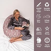 Vista 7 de BellaMoon - Almohada de embarazo en forma de C para dormir (139.7 cm) Almohada corporal de maternidad con cubierta de enfriamiento Soporte suave