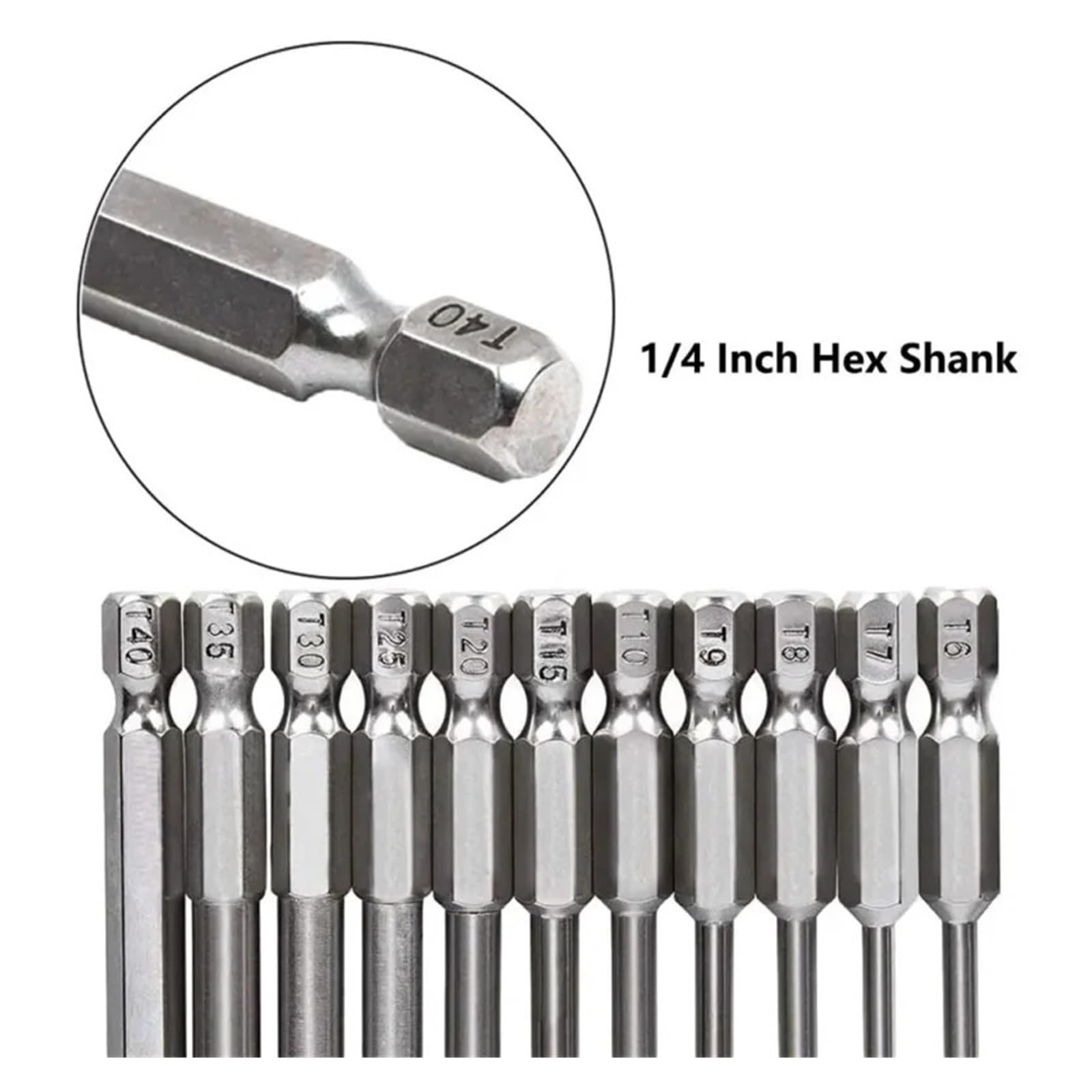 Jeu d'embouts de tournevis Torx creux hexagonaux 50 mm, 12 paquets