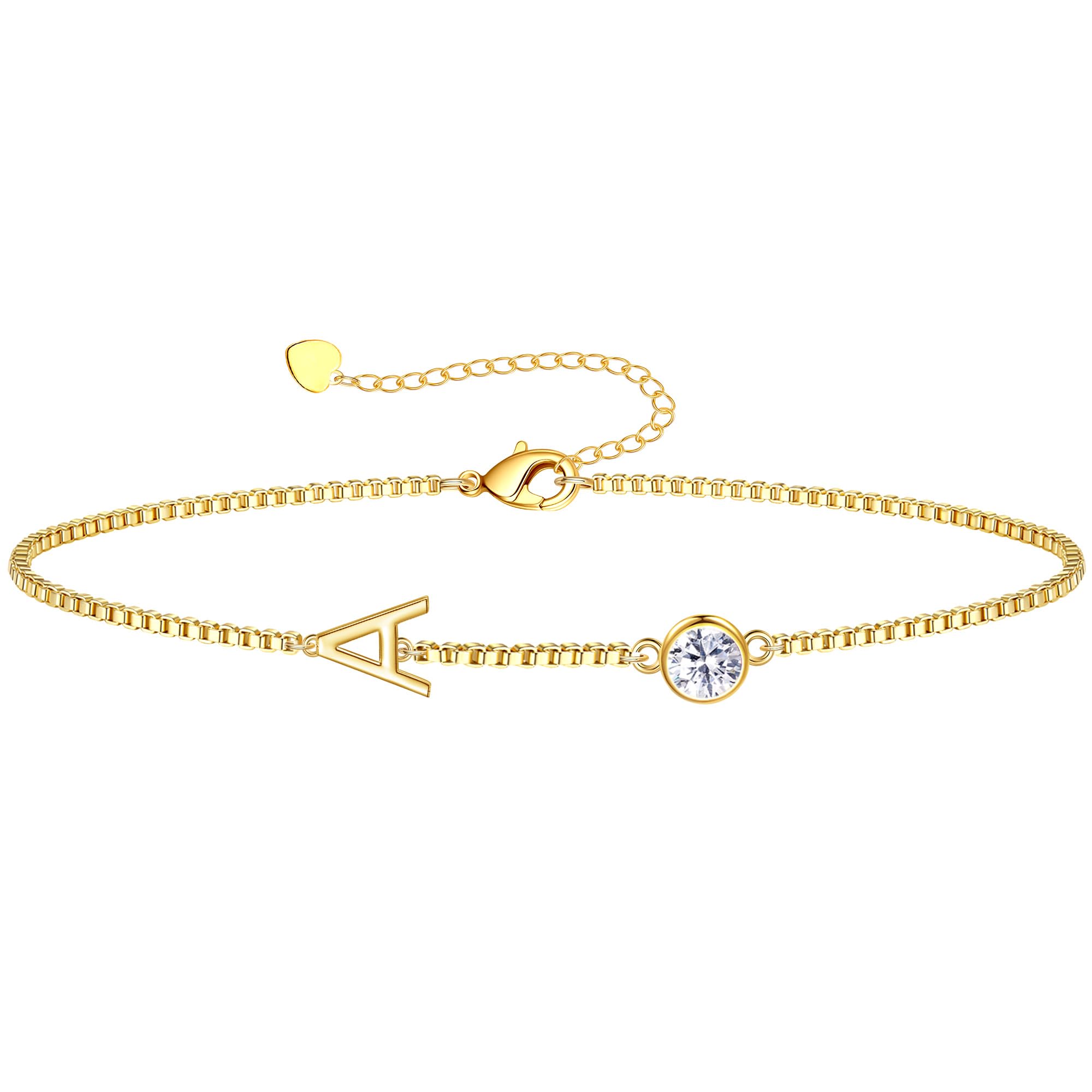 Birthstone Bracelets for Women, Initial Bracelet Teen Stocking Stuffers Birthday Gifts for Teen Girls Initial Bracelet Trendy Letter A-Z Dainty Bracelet 21st 30th Mom Birthday Gift Birthstone Jewelry