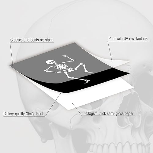 Miniatura 7 de VIYYIEA Decoración gótica para el hogar, esqueleto bailarín, impresiones artísticas de pared de 8 x 10 pulgadas, decoración estética de Halloween,